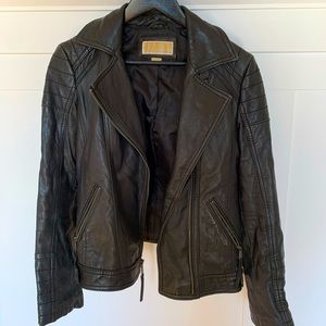 Michael Kors Women’s Leather Moto Jacket Black Small